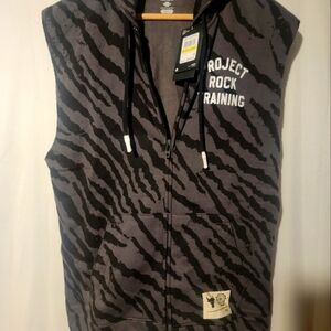 Men Under Armour Project Rock Rival Fleece Sleeveless Full-Zip Size MEDIUM
